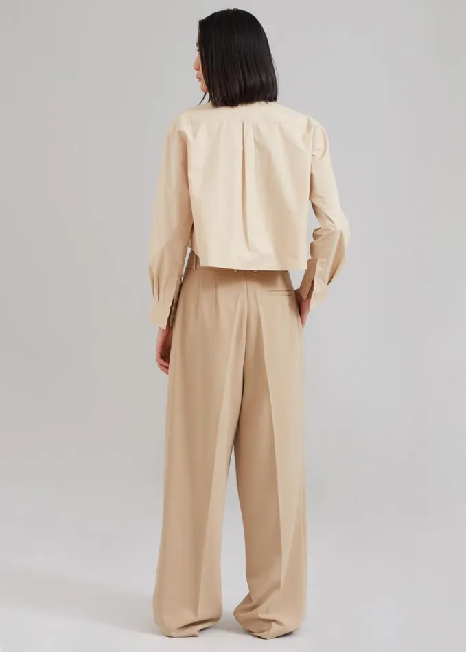 Clothing Women The Frankie Shop Corrin Pleated Trousers 8211 Beige
