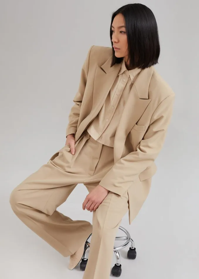 Clothing Women The Frankie Shop Corrin Pleated Trousers 8211 Beige