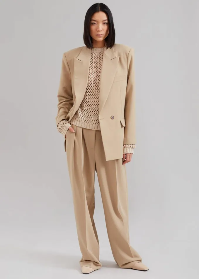 Clothing Women The Frankie Shop Corrin Pleated Trousers 8211 Beige