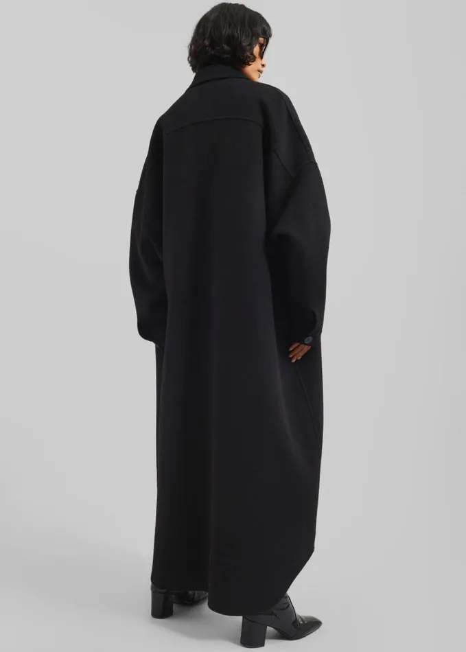 Clothing Women The Frankie Shop Dallas Wool Overcoat 8211 Black