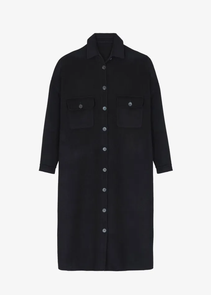 Clothing Women The Frankie Shop Dallas Wool Overcoat 8211 Black
