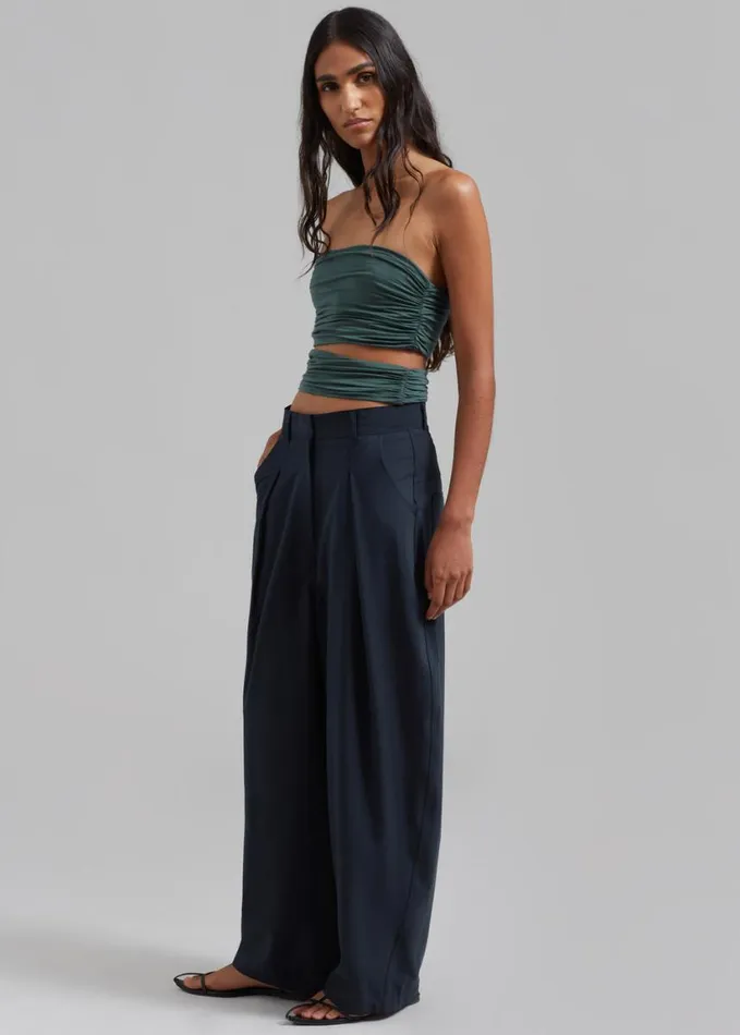 Clothing Women The Frankie Shop Dani Wide Pants 8211 Navy