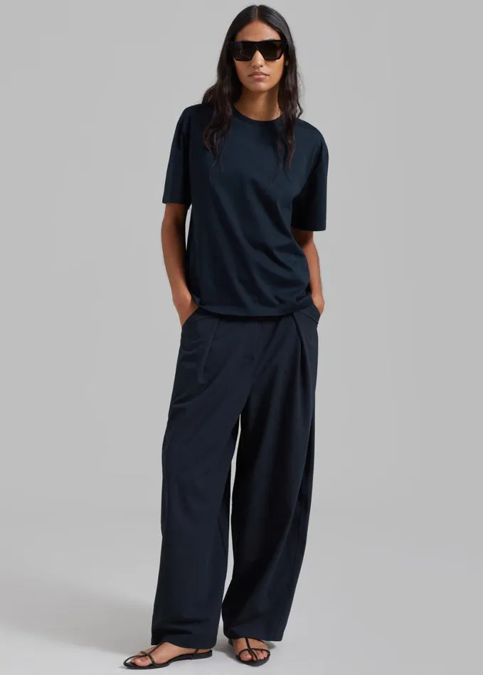 Clothing Women The Frankie Shop Dani Wide Pants 8211 Navy
