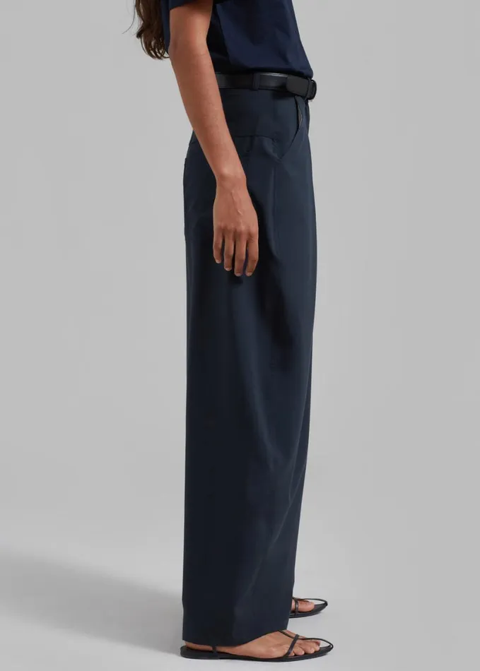 Clothing Women The Frankie Shop Dani Wide Pants 8211 Navy