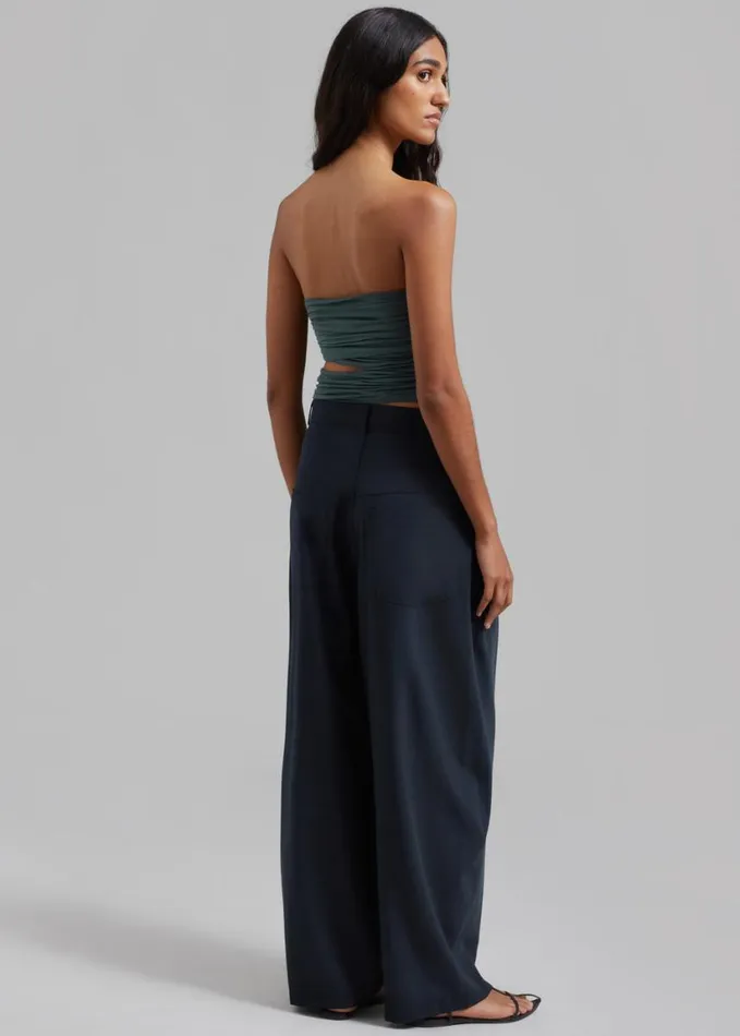 Clothing Women The Frankie Shop Dani Wide Pants 8211 Navy