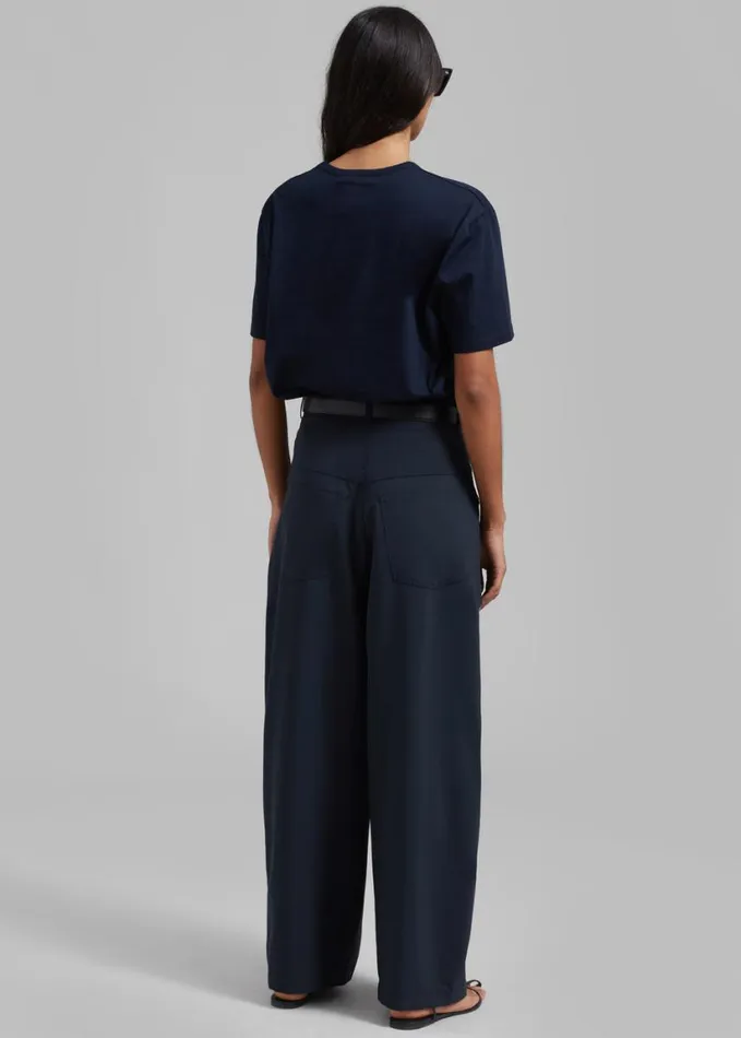 Clothing Women The Frankie Shop Dani Wide Pants 8211 Navy