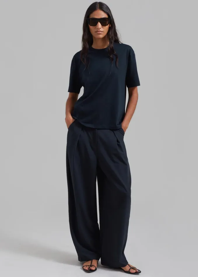 Clothing Women The Frankie Shop Dani Wide Pants 8211 Navy