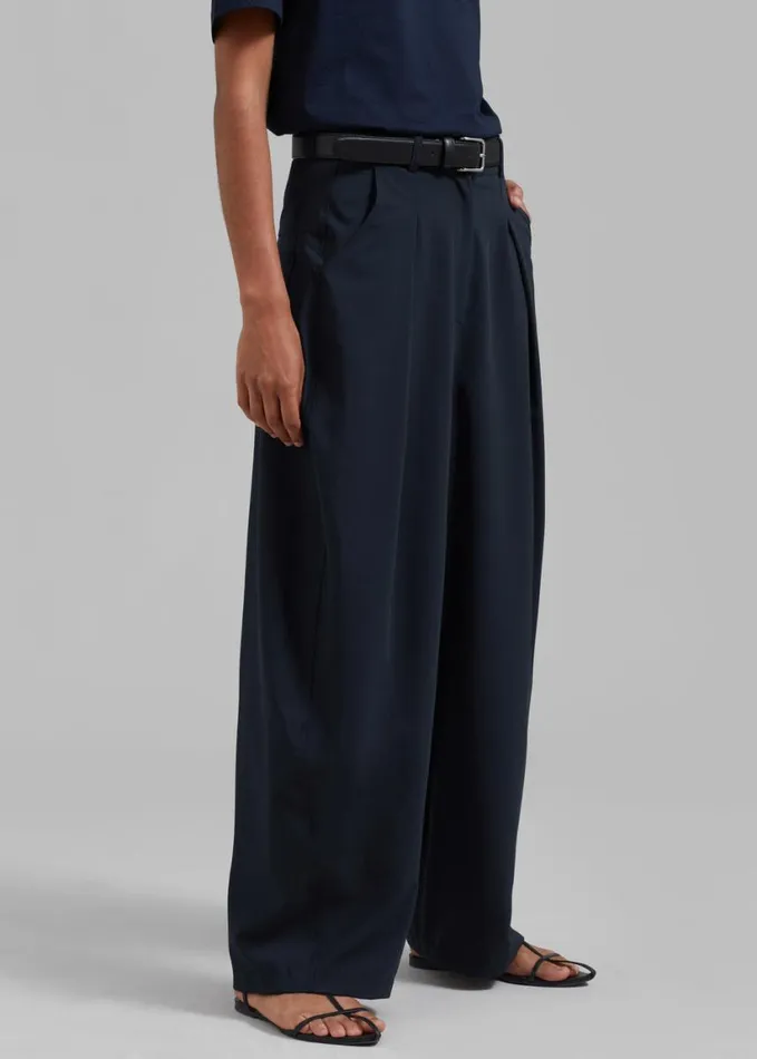 Clothing Women The Frankie Shop Dani Wide Pants 8211 Navy