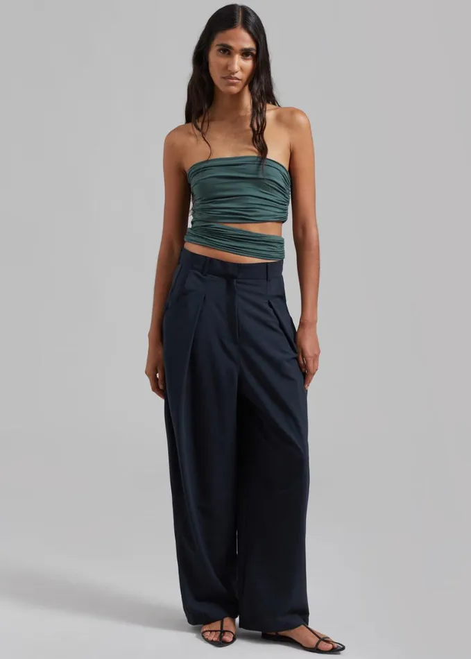 Clothing Women The Frankie Shop Dani Wide Pants 8211 Navy