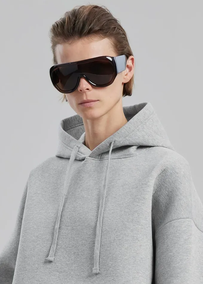 Clothing Women The Frankie Shop Easton Oversized Hoodie 8211 Light Grey