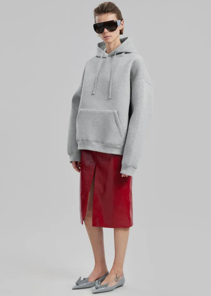 Clothing Women The Frankie Shop Easton Oversized Hoodie 8211 Light Grey