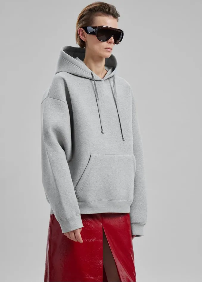 Clothing Women The Frankie Shop Easton Oversized Hoodie 8211 Light Grey