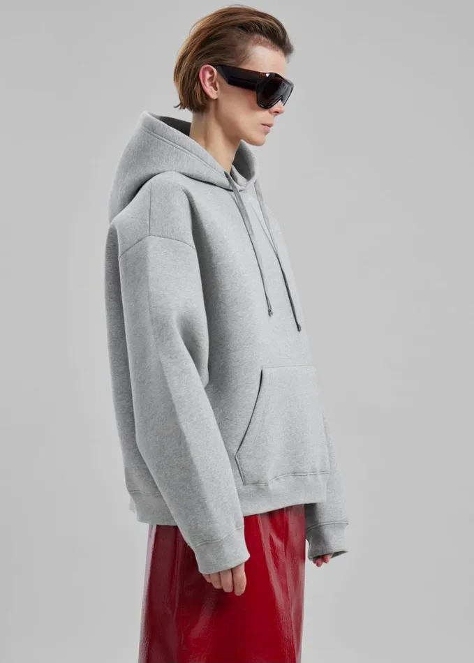 Clothing Women The Frankie Shop Easton Oversized Hoodie 8211 Light Grey