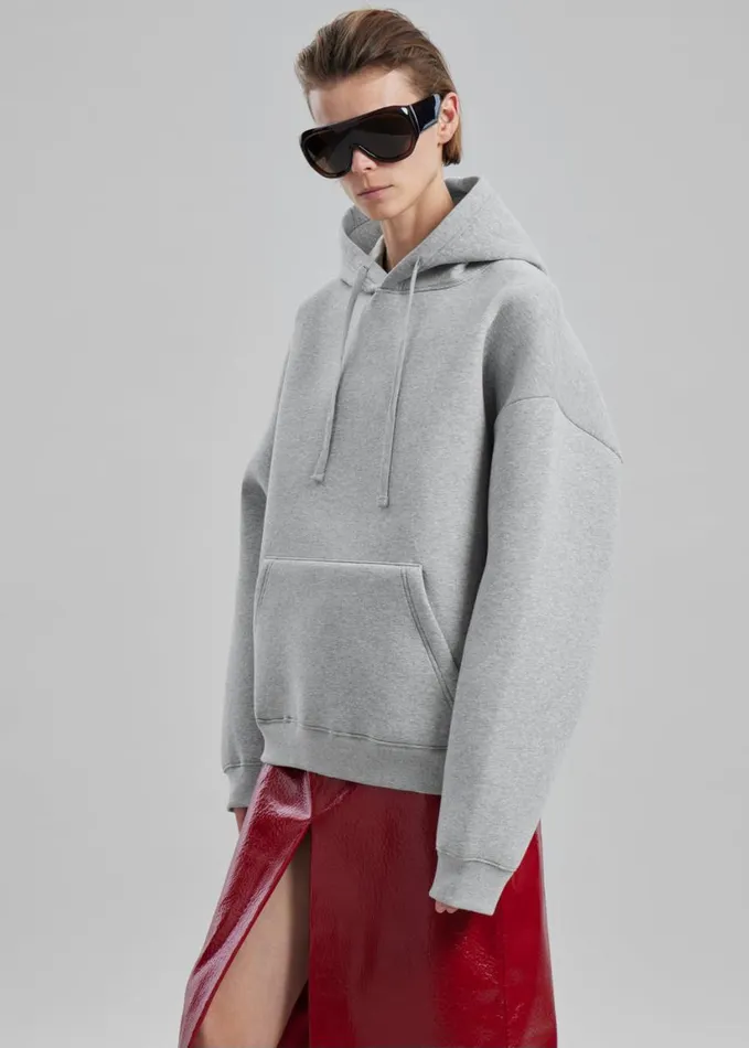 Clothing Women The Frankie Shop Easton Oversized Hoodie 8211 Light Grey