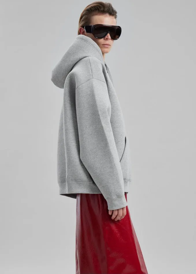 Clothing Women The Frankie Shop Easton Oversized Hoodie 8211 Light Grey