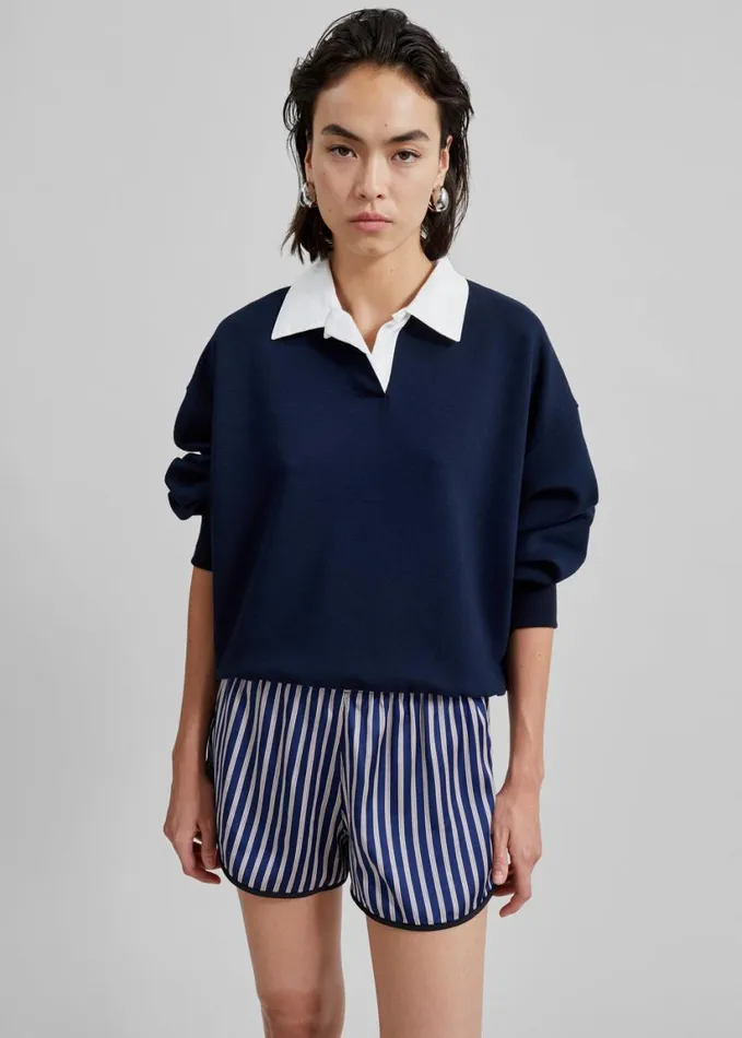 Clothing Women The Frankie Shop Edwin Boxy Sweatshirt 8211 Navy