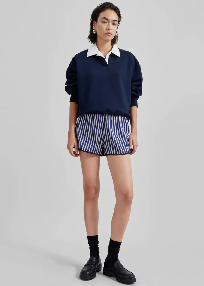 Clothing Women The Frankie Shop Edwin Boxy Sweatshirt 8211 Navy