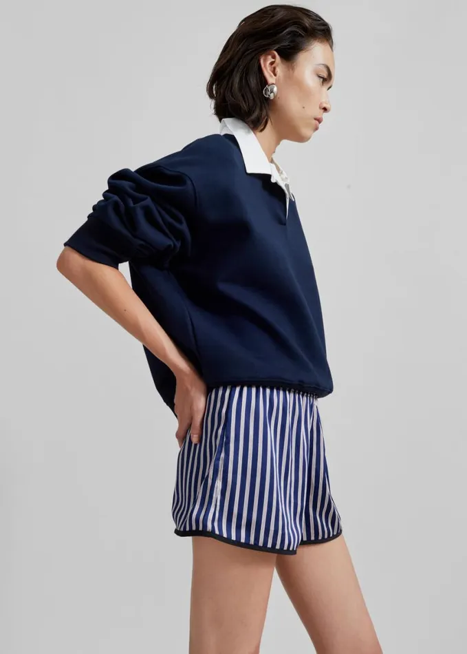 Clothing Women The Frankie Shop Edwin Boxy Sweatshirt 8211 Navy