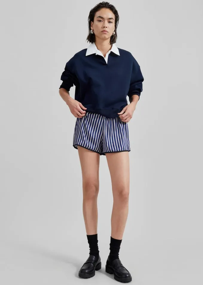 Clothing Women The Frankie Shop Edwin Boxy Sweatshirt 8211 Navy