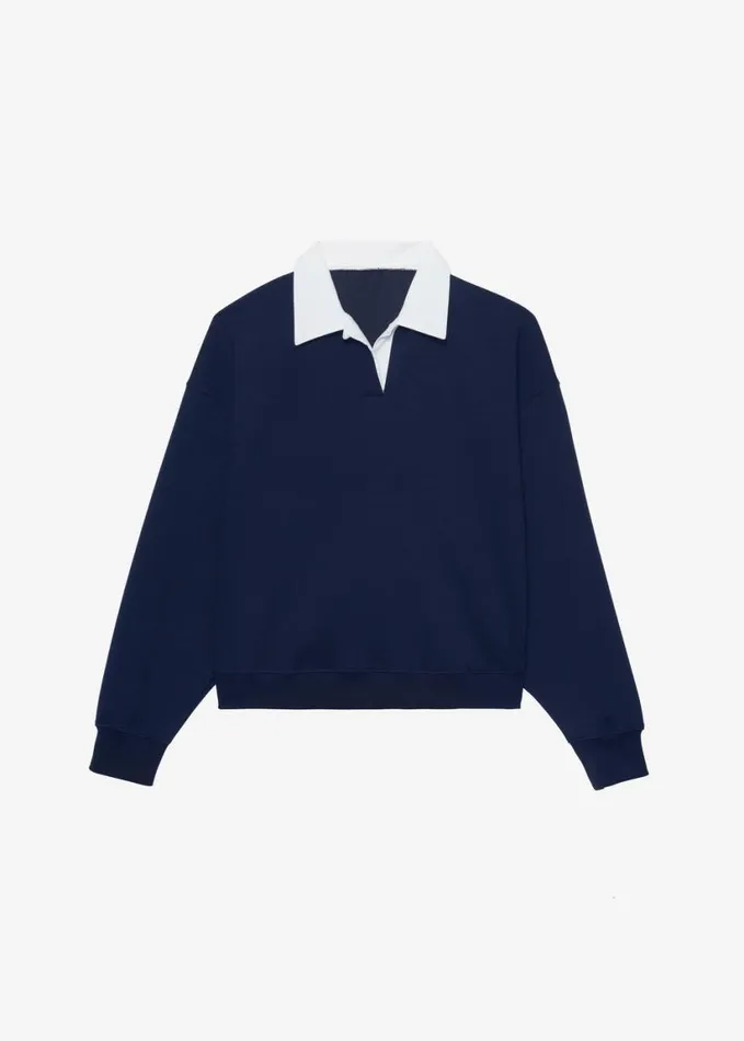 Clothing Women The Frankie Shop Edwin Boxy Sweatshirt 8211 Navy