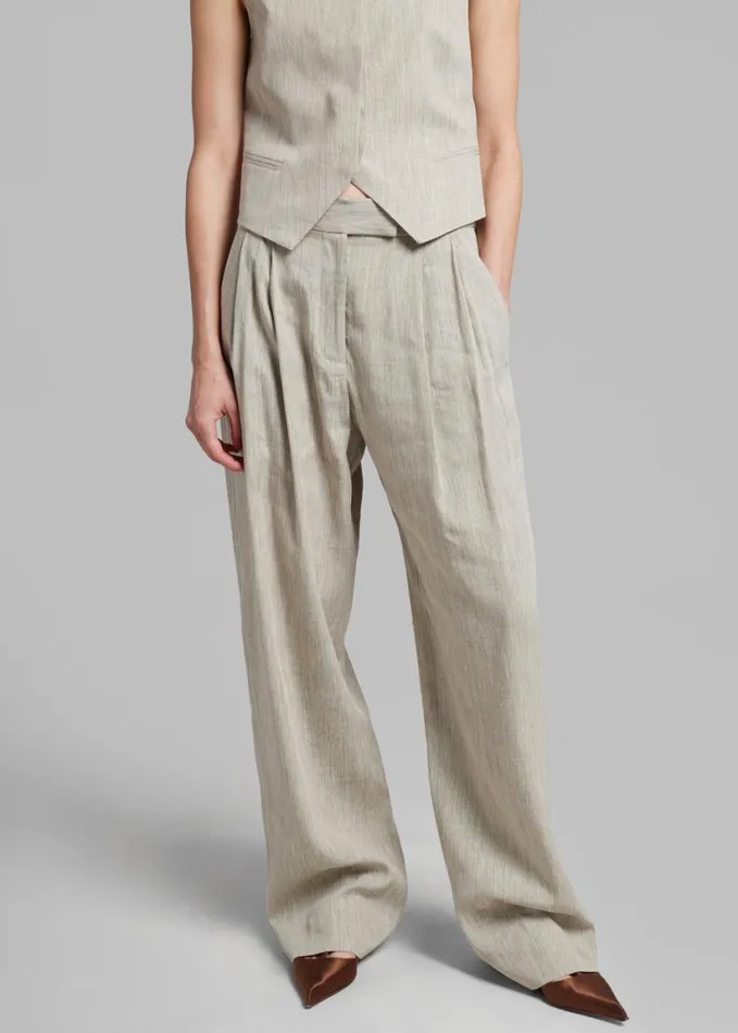 Clothing Women The Frankie Shop Esse Studios Bode Tailored Trousers 8211 Asha Linen