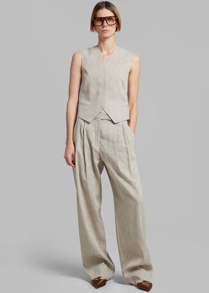 Clothing Women The Frankie Shop Esse Studios Bode Tailored Trousers 8211 Asha Linen