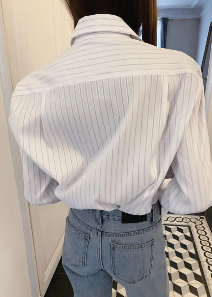 Clothing Women The Frankie Shop Flor Silky Shirt 8211 Pink Stripe