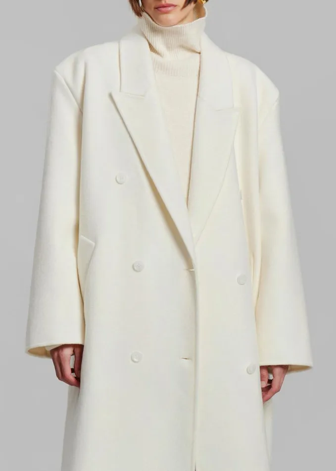Clothing Women The Frankie Shop Gaia Double Breasted Coat 8211 Ivory