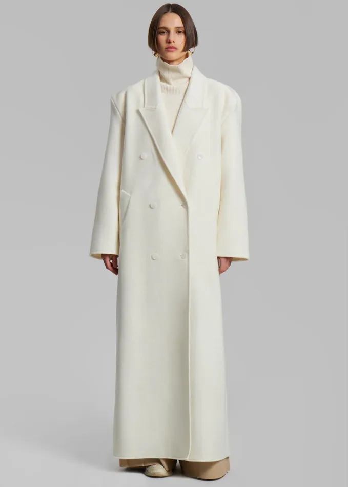 Clothing Women The Frankie Shop Gaia Double Breasted Coat 8211 Ivory