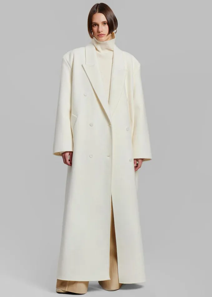 Clothing Women The Frankie Shop Gaia Double Breasted Coat 8211 Ivory