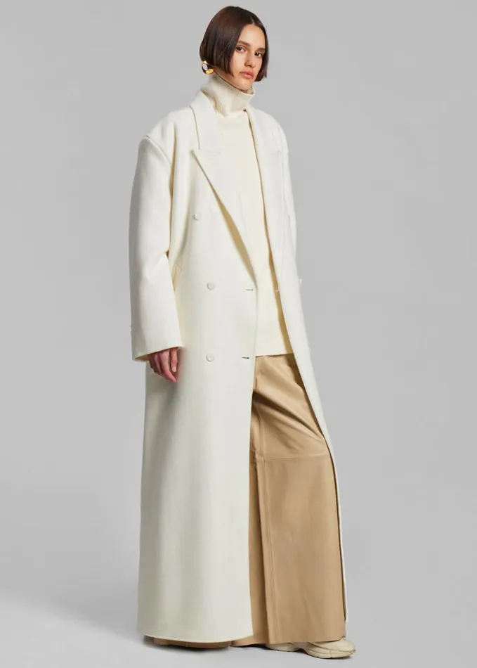 Clothing Women The Frankie Shop Gaia Double Breasted Coat 8211 Ivory