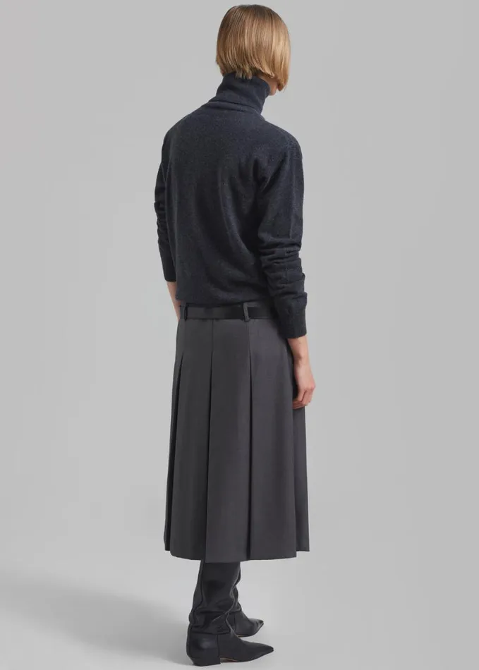 Clothing Women The Frankie Shop Gisele Pleated Midi Skirt 8211 Grey