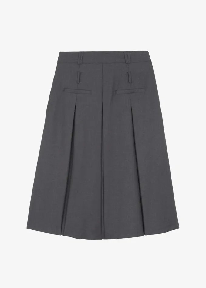 Clothing Women The Frankie Shop Gisele Pleated Midi Skirt 8211 Grey