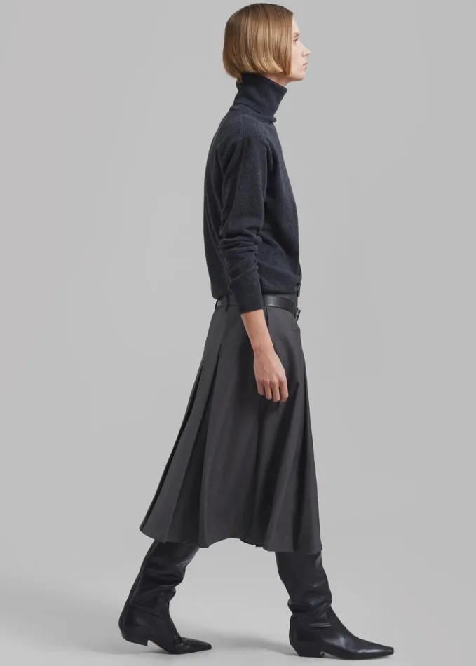 Clothing Women The Frankie Shop Gisele Pleated Midi Skirt 8211 Grey
