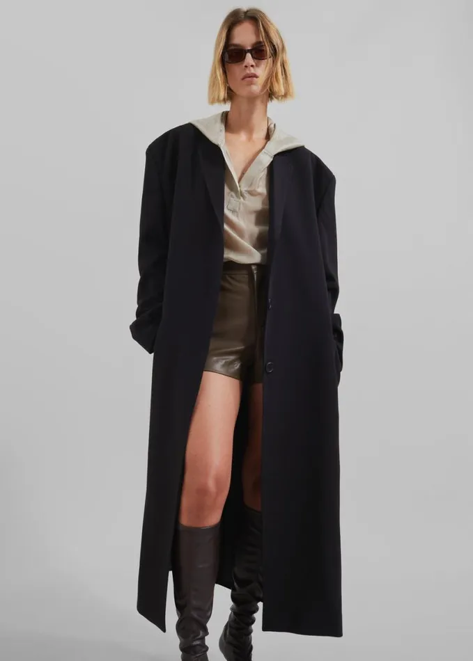 Clothing Women The Frankie Shop Hampton Long Coat 8211 Black