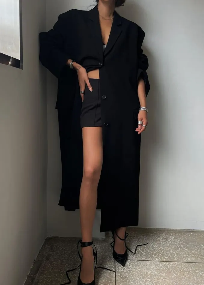 Clothing Women The Frankie Shop Hampton Long Coat 8211 Black