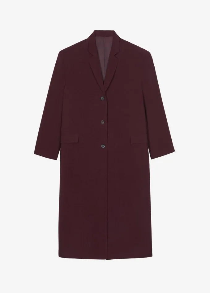 Clothing Women The Frankie Shop Hampton Long Coat 8211 Burgundy