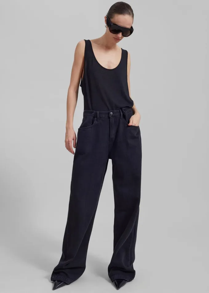 Clothing Women The Frankie Shop Hayla Denim Pants 8211 Black Wash