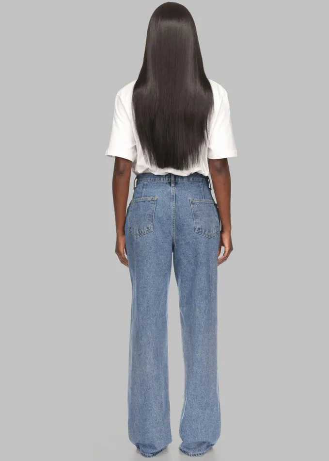 Clothing Women The Frankie Shop Hayla Denim Pants X Barbie 8211 Medium Wash