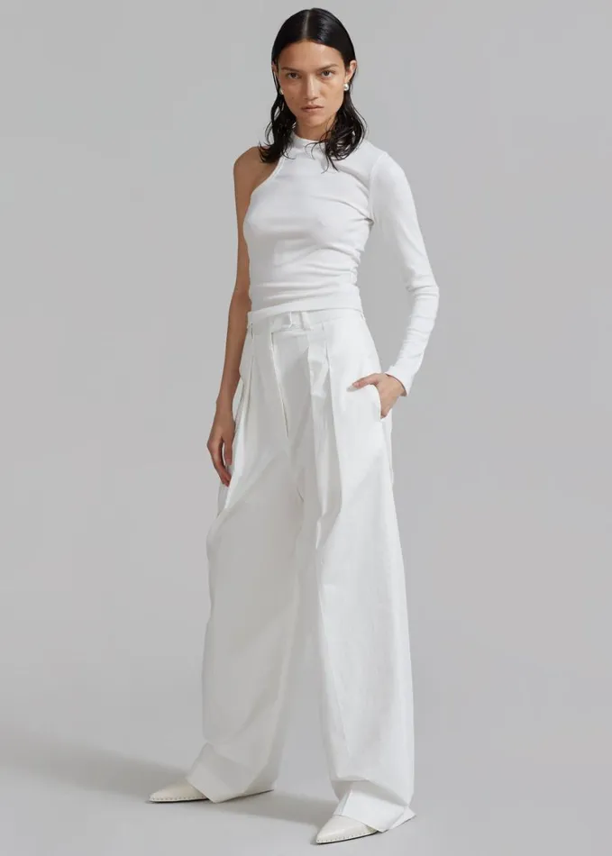 Clothing Women The Frankie Shop Jayden Wide Pants 8211 White
