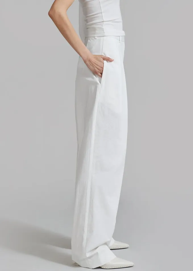 Clothing Women The Frankie Shop Jayden Wide Pants 8211 White