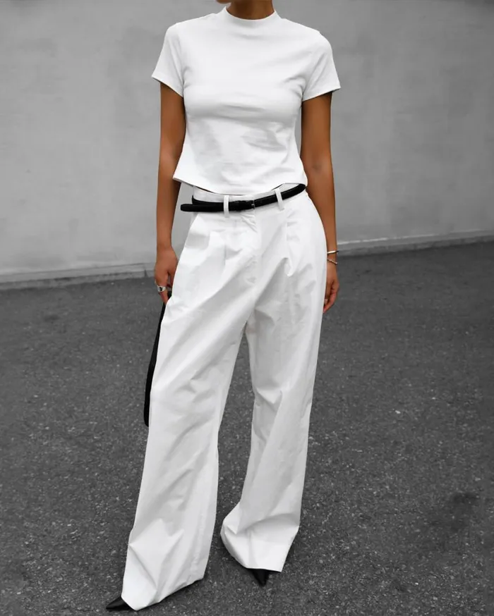 Clothing Women The Frankie Shop Jayden Wide Pants 8211 White
