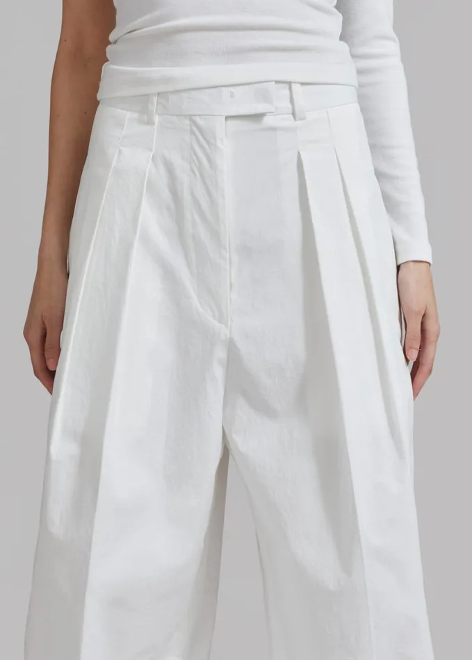 Clothing Women The Frankie Shop Jayden Wide Pants 8211 White