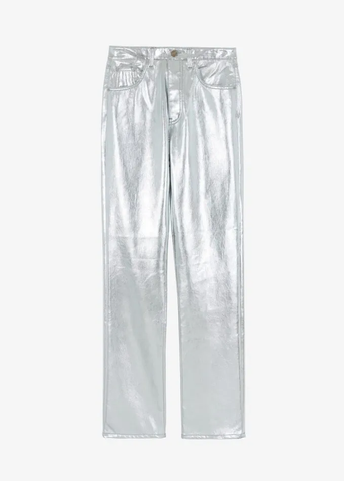 Clothing Women The Frankie Shop Jesse Aluminium Pants 8211 Silver