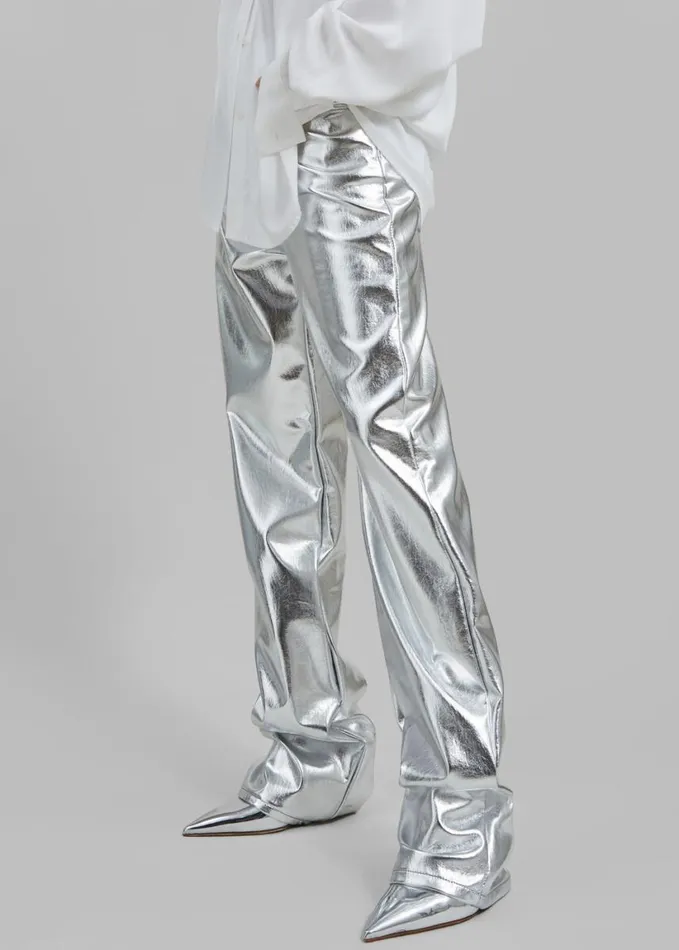 Clothing Women The Frankie Shop Jesse Aluminium Pants 8211 Silver