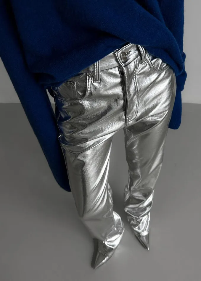 Clothing Women The Frankie Shop Jesse Aluminium Pants 8211 Silver