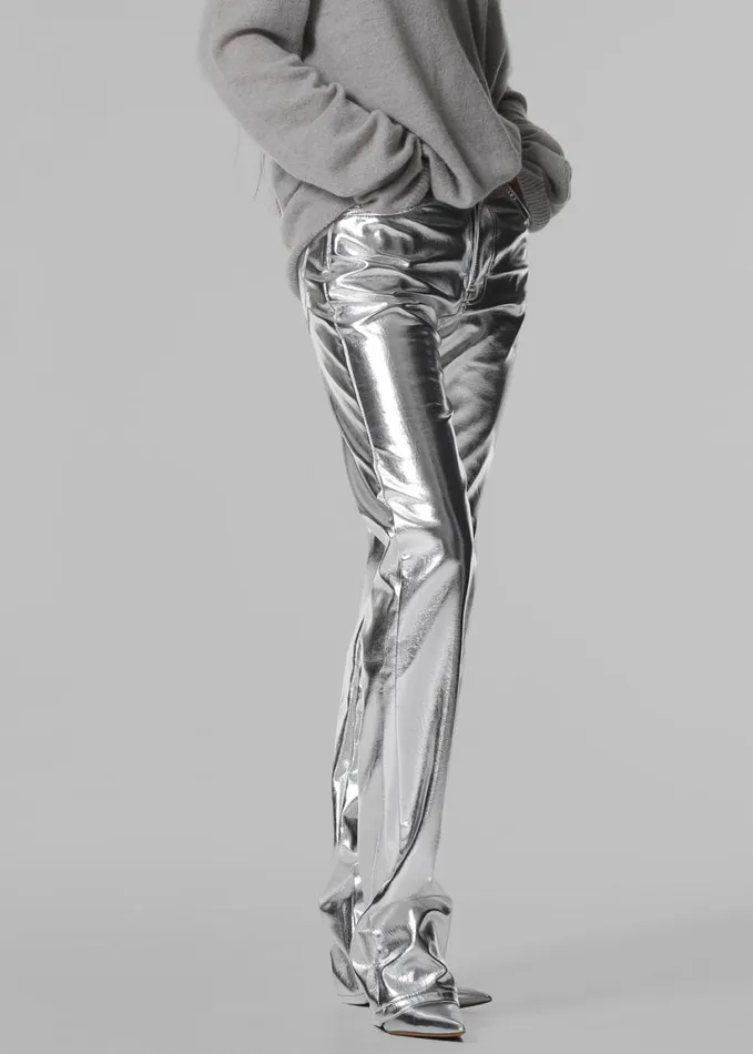 Clothing Women The Frankie Shop Jesse Aluminium Pants 8211 Silver