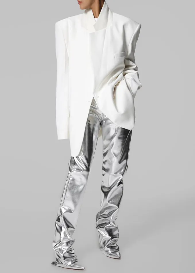 Clothing Women The Frankie Shop Jesse Aluminium Pants 8211 Silver