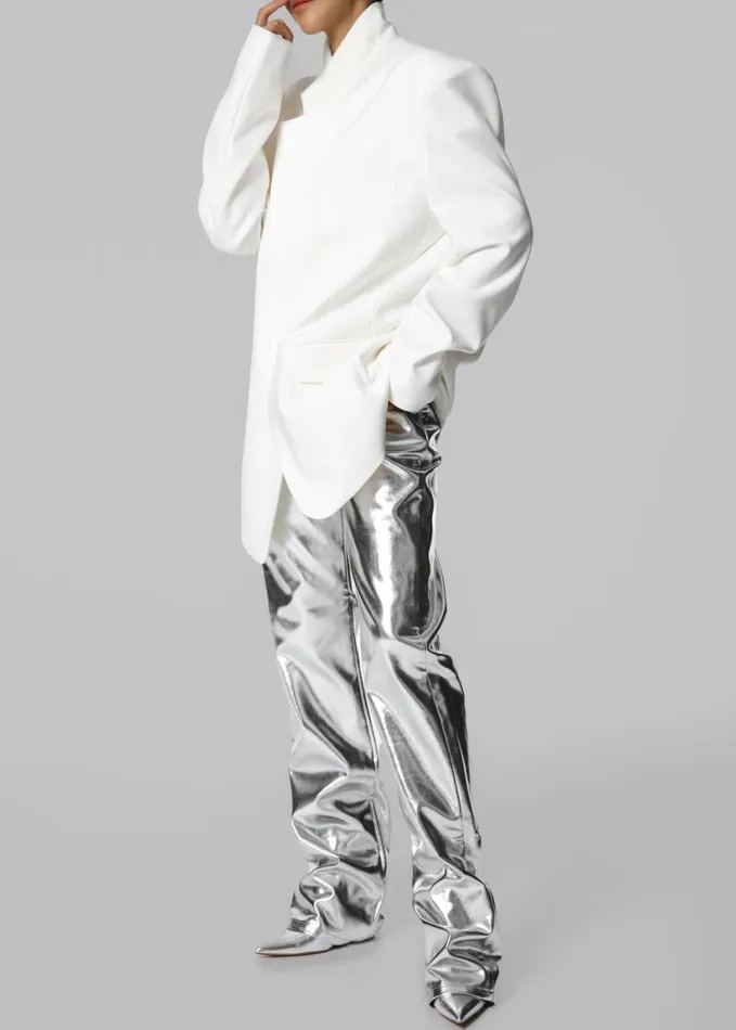 Clothing Women The Frankie Shop Jesse Aluminium Pants 8211 Silver