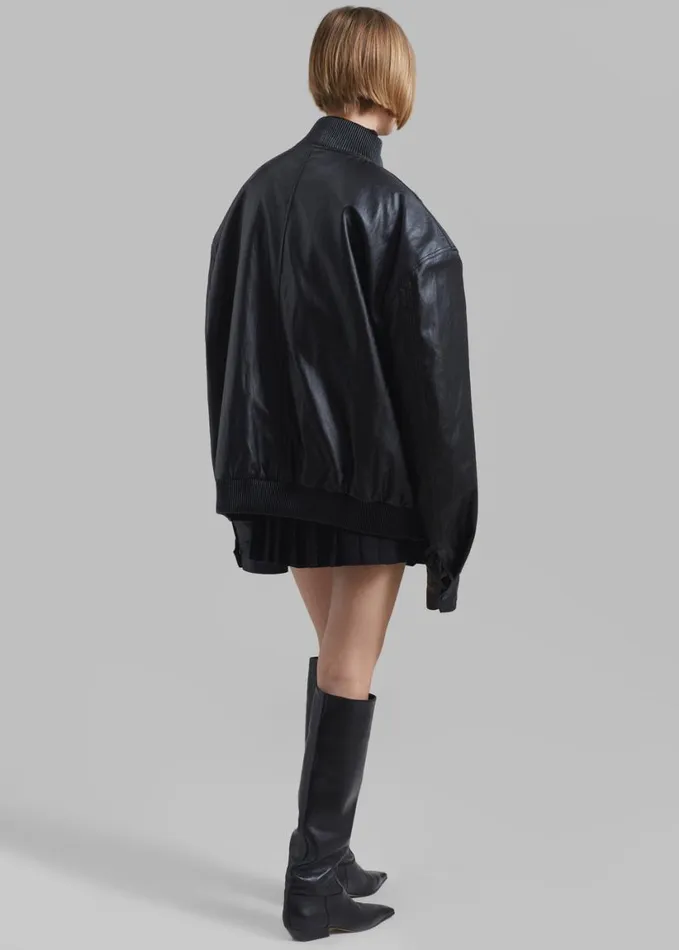 Clothing Women The Frankie Shop Jude Faux Leather Jacket 8211 Black